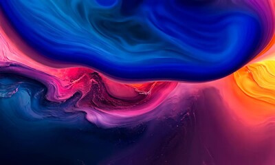 Poster - Abstract Fluid Art Background Animation with Colorful Swirls and Dynamic Flow