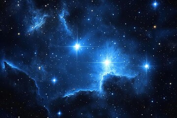 deep space nebula with brilliant stars. vast expanse of cosmic clouds and luminous stars