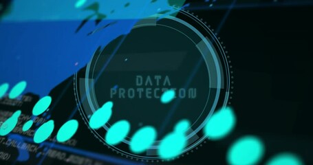 Poster - Animation with glowing circles and futuristic interface in digital visualization