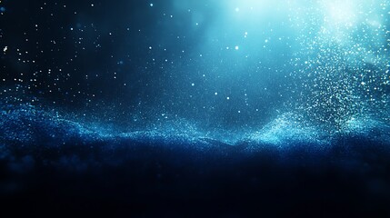 abstract blue particle wave background. (1)