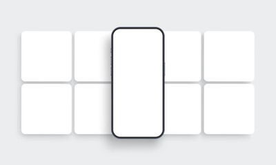 Fototapete - Smartphone With Blank Social Media Post, Creative Template For Showing Your Designs. Vector Illustration