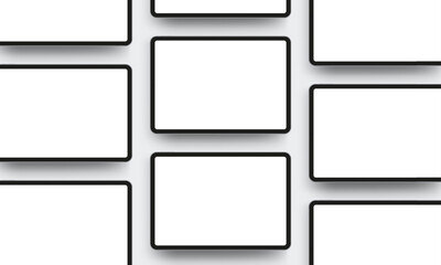 Fototapete - Tablet Computers With Blank Horizontal Screens. Mockups For Apps Or Web Designs Showcase. Vector Illustration