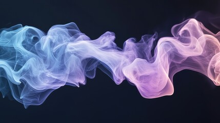Aufkleber - Ethereal Colorful Smoke Waves on a Dark Background Creating a Dreamlike Atmosphere with Beautiful Swirls and Flowing Movement in Shades of Blue and Pink