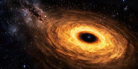 Wall Mural - black hole in deep space: galaxy's edge and non-reflective void.