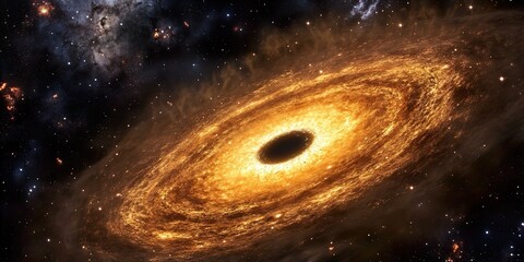 Wall Mural - black hole's embrace: a galaxy consumed by cosmic mystery.