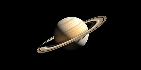 Wall Mural - ringed planet on purple: a celestial wonder isolated in space.