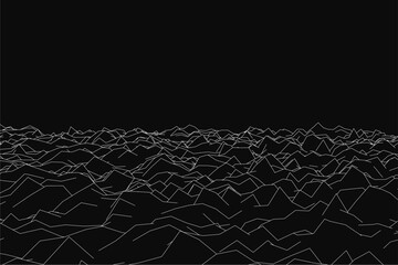Poster - A black and white image of a sea with a lot of waves. The image is in black and white and has a very abstract feel to it