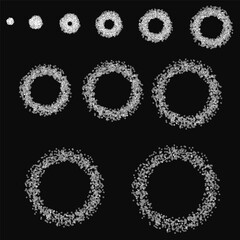 Poster - A series of circles with varying sizes and shapes. The circles are all white and appear to be scattered across the image. Scene is one of chaos and disorder, as the circles seem to be randomly placed