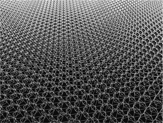 Poster - A black and white image of a pattern of squares and triangles. The image is abstract and has a sense of depth