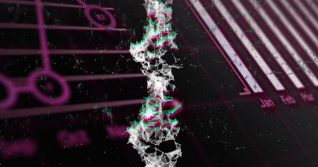 Poster - dna strand and binary coding in scientific data processing animation for school
