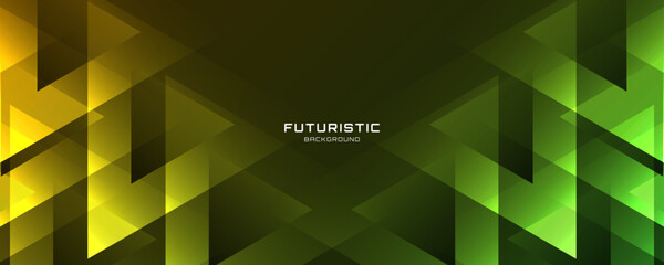 Poster - 3D colorful geometric abstract background overlap layer on dark space with triangles effect decoration. Modern graphic design element cutout style concept for web banner, flyer, card or brochure cover