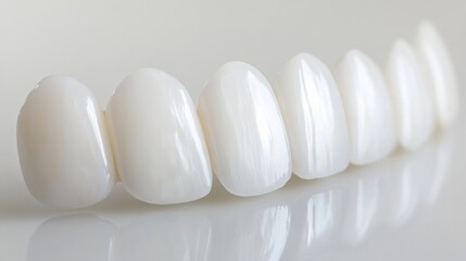 Poster - Perfectly white ceramic veneers showcasing a high gloss effect against a clean white background