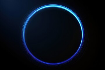 Poster - Elegant abstract blue circle design with geometric lines on a dark background