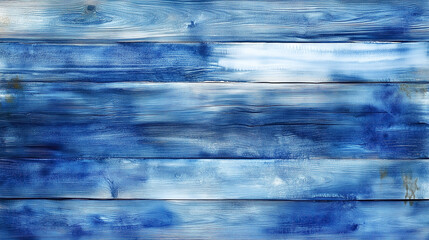 Wall Mural - deep blue watercolor wooden planks texture on white or transparent background