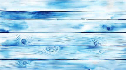 Wall Mural - light blue watercolor wooden planks texture on white or transparent background