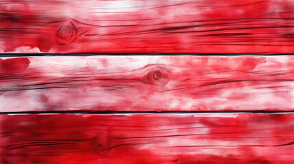 Wall Mural - red watercolor wooden planks texture on white or transparent background
