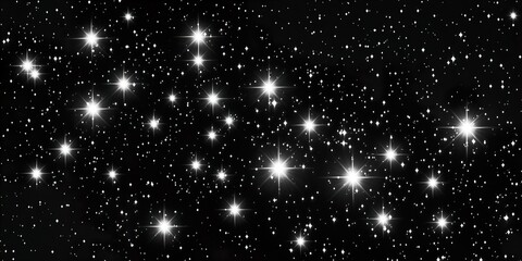 Wall Mural - celestial canvas: glowing stars on black, night sky wonder, and cosmic beauty