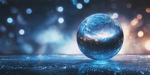 Wall Mural - universe in glass: a spherical glimpse of cosmic wonder.