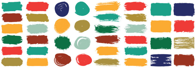 Poster - Splash banners set, Colorful paint stroke Vector collection, 