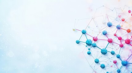 Poster - Abstract background Molecules technology with polygonal shapes, connecting dots and lines Connection structure Big data visualization