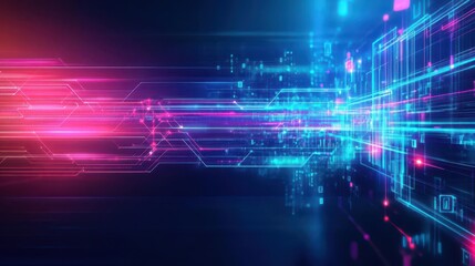 Poster - Abstract background motion transformation of empty copy space with plexus pattern of future innovation technology digital business concept with line network for decentralize commun