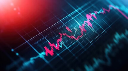 Aufkleber - Abstract background with digital chart, Stock market graph, financial statistics, data exchange, economic trends, and trading analysis