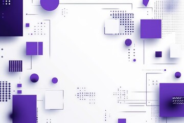 Aufkleber - Abstract geometric shapes and patterns in purple and white color scheme with modern design elements This abstract illustration features geometric shapes and patterns of purple whit