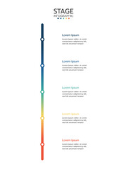 Wall Mural - 5 elements placed in vertical row. concept of 5 successive steps of project development process. fla
