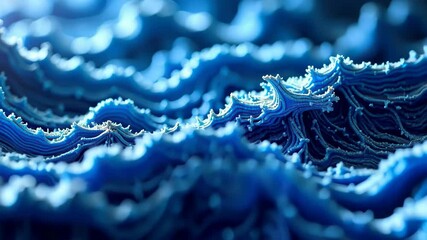 Poster - Hypnotic Blue Waves A Mesmerizing Dance of Light and Texture