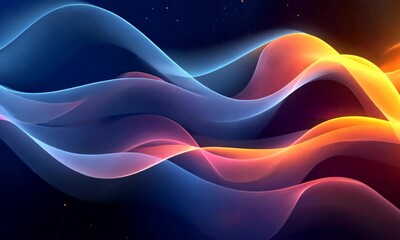 Poster - Dynamic abstract waves blend of vibrant colors for a captivating modern background