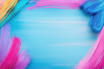Leinwandbilder - An artistic frame with dynamic brush strokes, creating a vibrant border