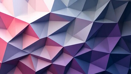 Aufkleber - Pink and Blue Low Poly Triangular Geometric Surface Seamless Looping Motion Background Animation