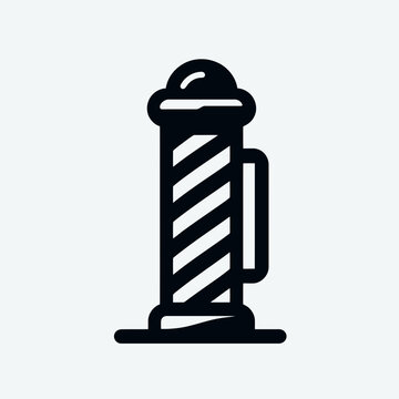  very simple flat and minimalist Barber Pole silhouette in black on a white background