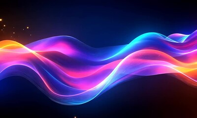 Poster - Vibrant flow of illuminated energy lines, abstract motion graphic background