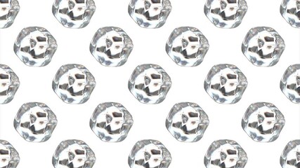 Wall Mural - looped seamless crystal glass tiled small size diagonally rotating smooth cubes abstract background