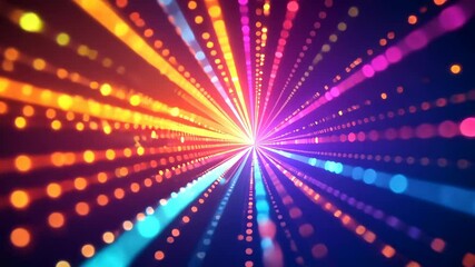 Aufkleber - Rainbow streaks of vibrant light particles converge into a bright center