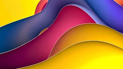 Poster - Colorful waves gracefully flow in a vibrant abstract dance.