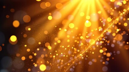 Poster - Golden bokeh lights and shimmering particles create a magical, celebratory atmosphere