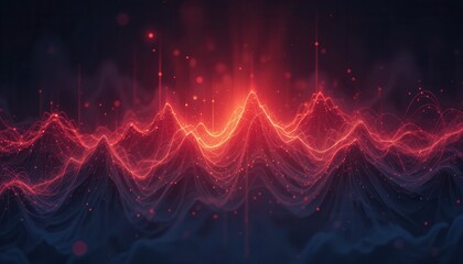 Fototapete - Dynamic Red and Gold Abstract Art Vibrant Peaks and Energy Lines