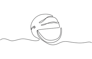 Aufkleber - Continuous one line drawing Water Melon Fruit. Bright juicy summer fruit concept, Continuous one line drawing of watermelon with text Watermelon. Modern minimalist art.