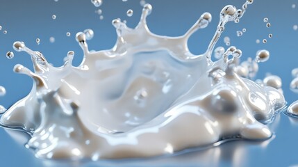 Poster - Stunning Close-Up of a Fluid Splash with Water Droplets on a Smooth Surface Captured in High Definition for Design and Creative Projects