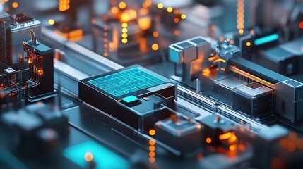Poster - AI-powered quality control in a modern manufacturing facility.