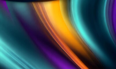 Poster - Dynamic abstract background featuring vibrant teal, purple, and gold flowing seamlessly