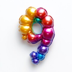 Poster - balloon shape number '9' on white background