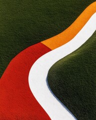 Poster - Abstract Colorful Curves on Green Surface, Artistic Design for Backgrounds and Textures, Modern Art