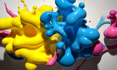 Poster - Dynamic Abstract Paint Splash with Vibrant Colors for Creative Visuals and Backgrounds