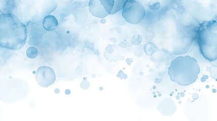Poster - Soft blue watercolor texture with circular shapes, creating a calm and serene background effect.