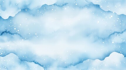 Poster - A serene abstract watercolor design featuring soft blue tones and delicate cloud-like shapes, creating a calming atmosphere.