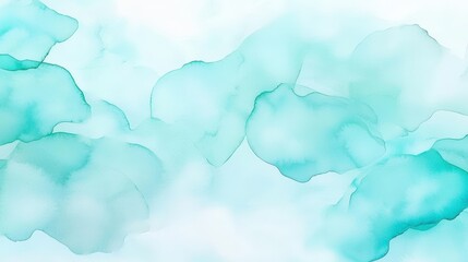 Poster - A serene abstract image featuring soft, translucent aqua and teal shapes blending seamlessly against a light background.
