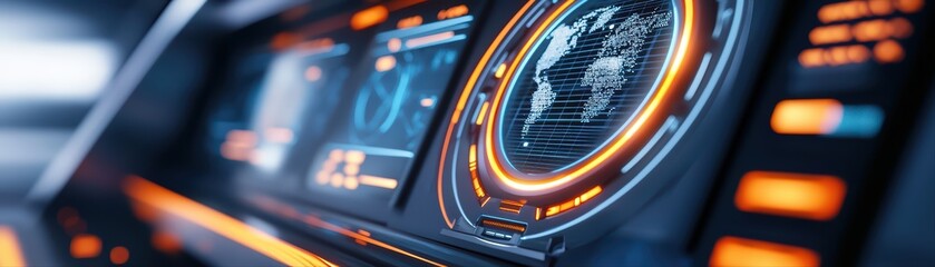 Poster - Futuristic dashboard interface with digital elements